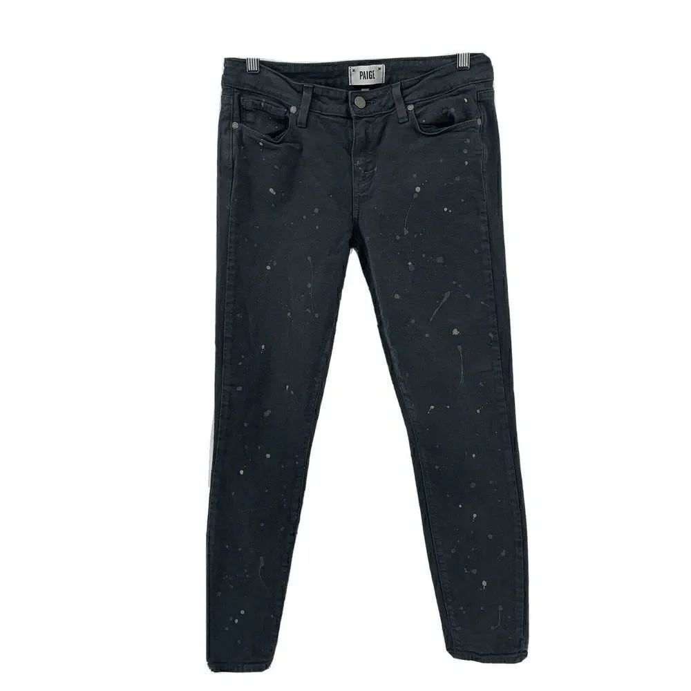 Paige Gray Paint Skinny Verdugo Ankle Jeans Sz 29
